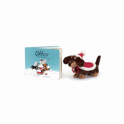 Jellycat Otto's Snowy Christmas and Winter Warmer Otto Sausage Hond | BE3564807